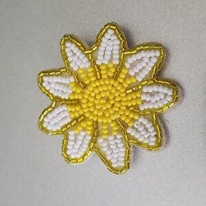 BEADED SUNFLOWER Boho  Embellished Brooch Pin